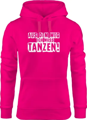 Produktbild von Hoodie Damen Aus dem Weg ich muß tanzen Sweatshirt Kapuze Kapuzenpullover Moonworks® pink S