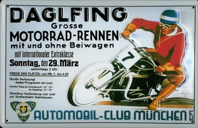 Produktbild von Blechschild Daglfing Motorrad Rennen Nostalgieschild Schild