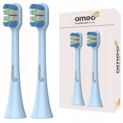 Immagine prodotto di OMEO | Testine intercambiabili per omeo +365 - 2 pezzi - Blu - Testine di ricambio di alta qualità - Denti sani