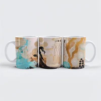 Produktbild von raxxa Premium-Tasse "Goldentürkise Welt I"