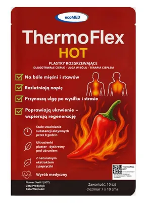 Produktbild von ThermoFlex HOT Wärmepflaster 10 Stück - Rücken Nacken - Muskeln Gelenke - 7x10cm