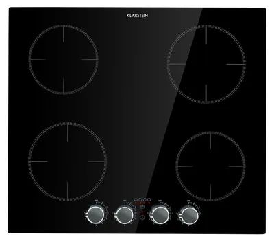 Image de Klarstein Plaque Induction Encastrable de 6000W, Table de Cuisson Induction, Plaque Induction 4 Feux, Plaque de Cuisson Induction avec Sécurité, Tables de Cuisson Electrique 4 Foyers, Plaques