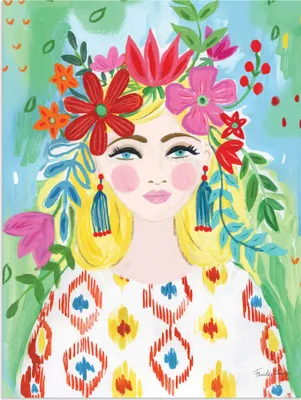 Produktbild von ARTland Wandbild Alu für Innen & Outdoor Boho Girl II Größe: 90x120 cm
