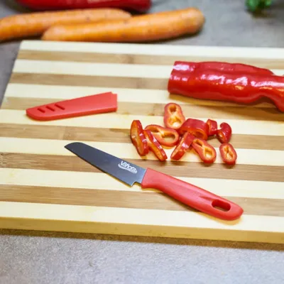 Produktbild von Küchenmesser Vanora VN-YMJ-CVY02R, 9,5 cm, Rot, mit Scheide