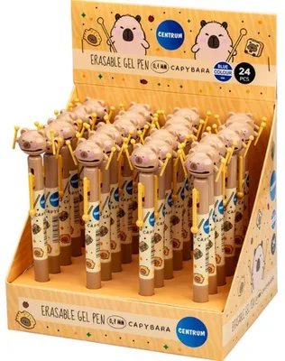 Produktbild von Centrum Gelstifte Capybara radierbar blau 24 Stück Display