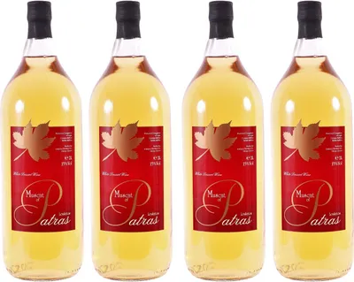 Produktbild von Muskat aus Patras P.D.O. 4x 2,0l weiß | 15% Vol | Likörwein aus Griechenland