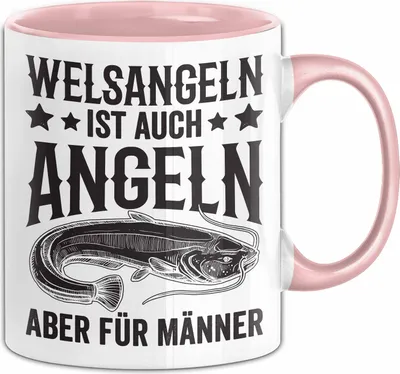 Produktbild von Angler Tasse Geschenk Welsangeln Ist Auch Angeln Aber Für Männer Fischer Becher (Rosa)