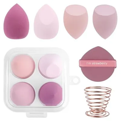 Produktbild von Makeup Schwämme Set 4 Stück Profi Schwämme mit Puderquaste & Halter