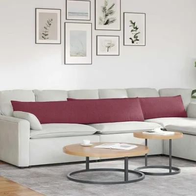 Produktbild von vidaXL Sofakissen 2 Stk. Stoff Weinrot 200 x 40 cm