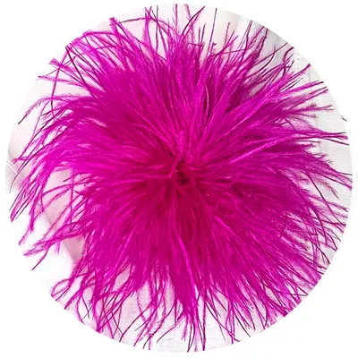 Produktbild von Federbrosche PINK Feder Clip Anstecker Brosche Haarstecker Straußenfeder