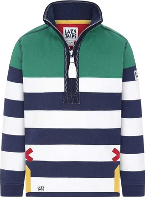 Produktbild von Lazy Jacks - Sweatshirt für Jungen, mit halbem Reißverschluss LJ181 (128) (Farngrün)