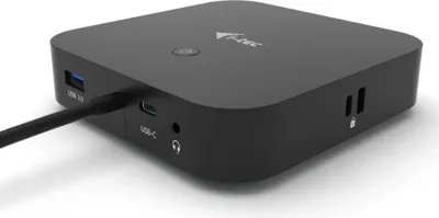 Zdjęcie produktu dla i-tec C31DUALDPDOCKPD100W, Przewodowa, USB 3.2 Gen 1 (3.1 Gen 1) Type-C, 100 W, 3,5 mm, 10,100,1000 Mbit/s, Czarny