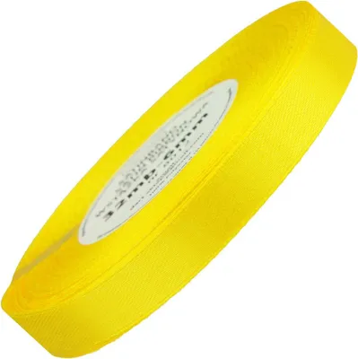 Image de Ruban de satin 12 mm - jaune soleil - 32 mètres courants