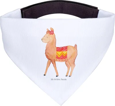 Produktbild von Mr. & Mrs. Panda Bandana Alpaka Stolz - Weiß - Geschenk, Halstuch Für Hunde, Dreieckstuch, Hals Tuch, Lama, Hund