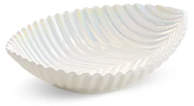 Zdjęcie produktu dla Misa dekoracyjna NELA 28x22x8 cm perłowa ceramiczna
