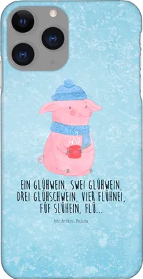 Produktbild von Mr. & Mrs. Panda Iphone 11 Pro Handyhülle Schweinchen Glühwein - Eisblau - Geschenk, Handy Case, Premium Kunststoff, Betrunken, Weihnachten, Spruch, Weihnachtsmarkt
