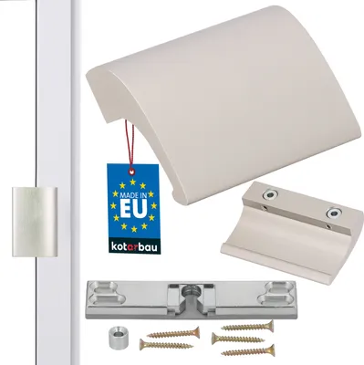 Produktbild von KOTARBAU Balkontürschnapper Balkontürgriff Aluminium Edelstahloptik Terrassentürgriff Balkongriff Sicher Raucher Türoptik Schließen Griffmuschel Universal Ziehgriff