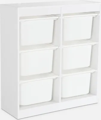 Produktbild von sweeek, Aufbewahrungsmöbel für Kinder, Kunststoff, Weiß, Anti-Kipp-Vorrichtung, auf Kinderhöhe, 89 x 81.5 x 30 cm, 15 L