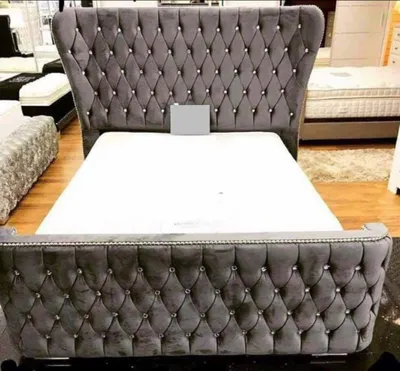 Zdjęcie produktu dla Łóżko tekstylne Chesterfield Łóżka do sypialni Podwójna tapicerka 140/160/180/200 cm