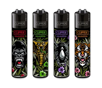 Produktbild von Clipper Feuerzeug 4er Set Jungle Weed #2