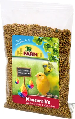 A bag of birdseed with a label showing birds and product information.