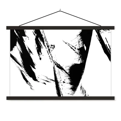Produktbild von MuchoWow® Textilposter Farbe - Schwarz - Abstrakt 150x100 cm mit schwarzem Rahmen - Schlafzimmer
