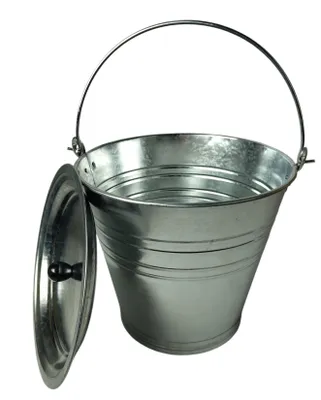 Produktbild von Zinkeimer 12 Liter verzinkt mit Deckel - robuster Metalleimer für Garten, Haushalt & Asche