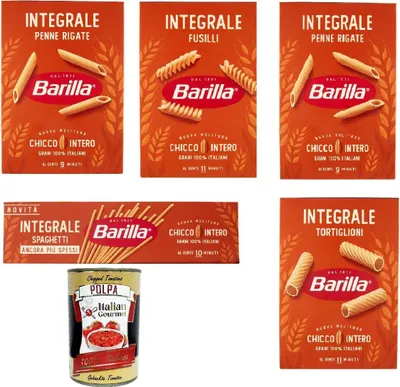Produktbild von Testpaket Pasta Integrali Vollkorn italienisch Nudeln 5x 500 g pack + Italian Gourmet polpa 400g