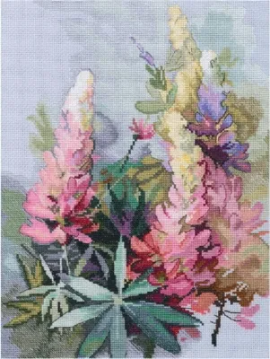 Zdjęcie produktu dla RTO, zestaw do haftu krzyżykowego "Lupini", schemat do szycia, 23,5x31 cm
