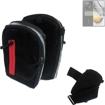 Produktbild von K-S-Trade Outdoor Gürteltasche Holster Umhängetasche kompatibel mit Realme 11 Pro+ schwarz Handy Tasche Case travelbag Schutz Hülle Handy Hülle