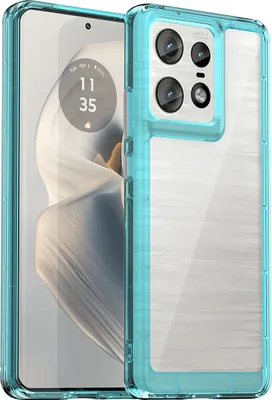 Immagine prodotto di Custodia per Motorola Edge 50 Pro trasparente, antiurto Custodia protettiva in silicone TPU azzurro
