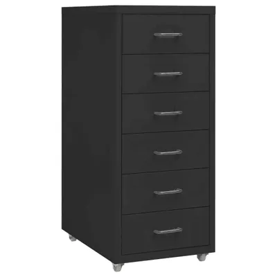 Produktbild von Aktenschrank mit Rollen Schwarz 28x41x69 cm Metall