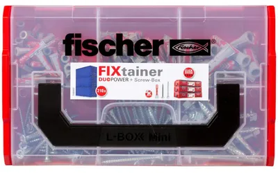 Immagine prodotto di Set di tasselli e viti Fischer FIXtainer DUOPOWER 210 pz.