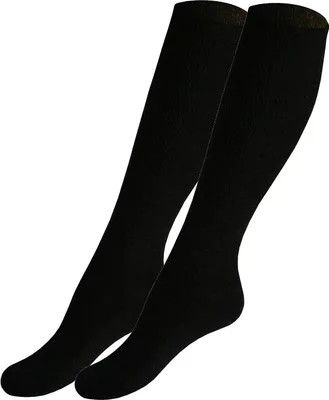 Produktbild von Tobeni 2 Paar Stützstrümpfe Kniestrümpfe mit Wolle für Damen und Herren, Farbe:Anthrazit, Grösse:35-38
