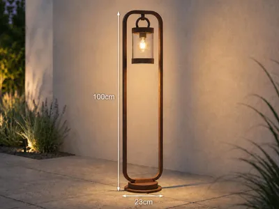 Produktbild von Trio Sambesi Gartenleuchte Druckguss Aluminium/rostfarbig Dämmerungssensor