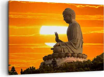 Produktbild von Bild auf Leinwand - Leinwandbild - tempel buddha - 100x70cm - Wand Bild - Wanddeko - Wandbilder - Leinwanddruck - Bilder - Kunstdruck - Wanddekoration - Leinwand bilder - Wandkunst - AA100x70-3532