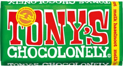 Produktbild von Tony's Chocolonely - Schokolade Tony Chocolonely Milch Hazelt Bar 180gr | Stück 180 Gramm