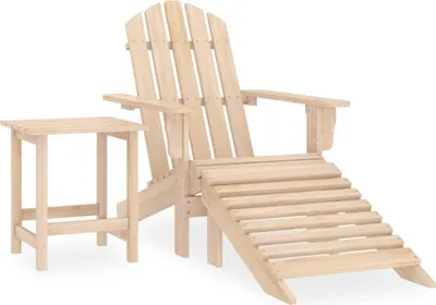 Obrázek produktu pro The Living Store Zahradní židle Adirondack s podnožkou a stolem z masivního jedlového dřeva
