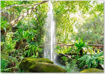 Produktbild von Tulup® Leinwandbild - 100x70 cm - Wandkunst - Drucke auf Leinwand - Leinwanddruck  - Landschaften - Grün - Wasserfall