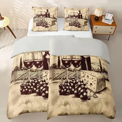 Imagen del producto de Juego de vasos de vino beige. Juego de sábanas de 135x200 cm, de 4 piezas