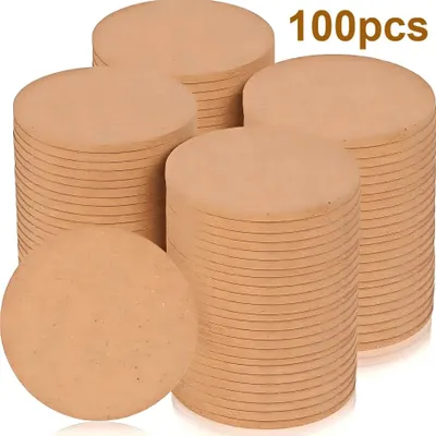 Produktbild von Korkuntersetzer - DIY-Glasuntersetzer - 100 Stück - 10 x 10 x 0,4 cm - Saugfähig - Hitzebeständig - Rutschfest - Wiederverwendbar
