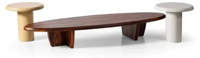 Immagine prodotto di Set di 3 tavolini dall'elegante effetto legno e dal design minimalista