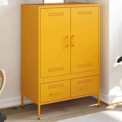 Immagine prodotto di vidaXL Credenza giallo senape 68x39x101,5 cm acciaio