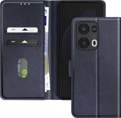 Image de Avizar, étui à rabat pour Oppo Reno 13 Pro, style portefeuille, bleu nuit
