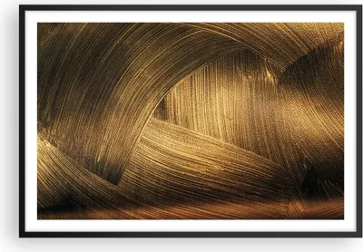 Produktbild von Gerahmtes Poster - Schwarzer Rahmen - Abstraktion Gold Textur - 91,5x61 cm - Wand Bild - Wanddeko - Wandbilder - Kunstposter - Wandposter - Bilderrahmen - Bilder - Kunstdruck - P2BAA91x61-4477