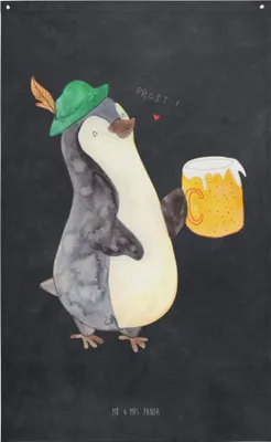 Produktbild von Mr. & Mrs. Panda Wandbild Pinguin Bier - Kreidetafel - Geschenk, Beschwippst, Wandtuch, Wandteppich, , Tapestry, Hängedeko, Gobelin