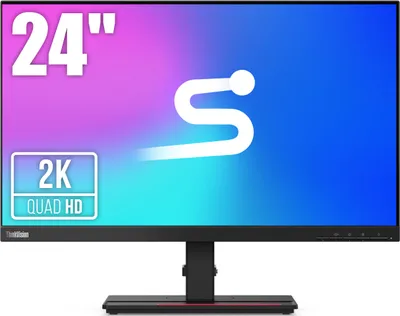 Produktbild von Lenovo ThinkVision P24q-20, 60,5 cm (23.8"), 2560 x 1440 Pixel, Quad HD, LED, 6 ms, Schwarz