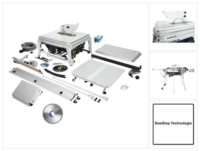 Produktbild von Festool TKS 80 EBS Set Tischkreissäge 2200 Watt 254 mm ( 575828 ) + Spezial Kreissägeblatt TF80 A ( 575978 ) + 1x KT-TKS 80 Patrone ( 575851 )