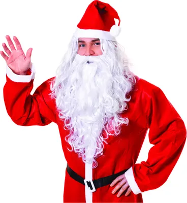 Produktbild von Komplettes Rubies Weihnachtsmann Perücke und Bart Set, weiß, für Kostümpartys