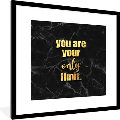 Produktbild von MuchoWow® Gerahmtes Poster Zitate - Motivation - Gold - Schwarz 40x40 cm - Poster mit Schwarzem Bilderrahmen Wandposter Rahmen Foto Bilder - Poster - Plakat im Rahmen